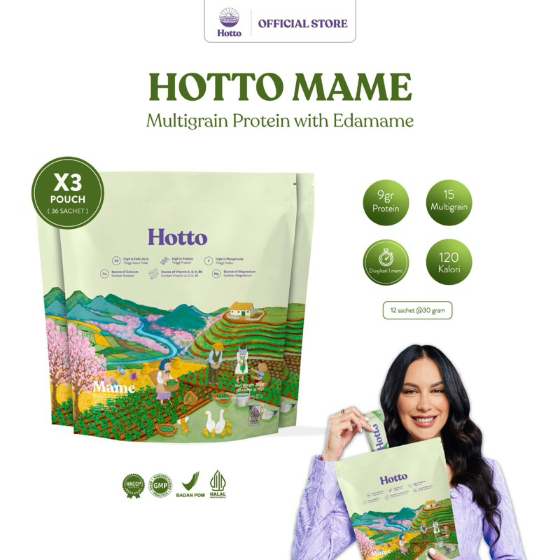 

Hotto Mame Multigrain Edamame 1 Pouch isi 12 sachet