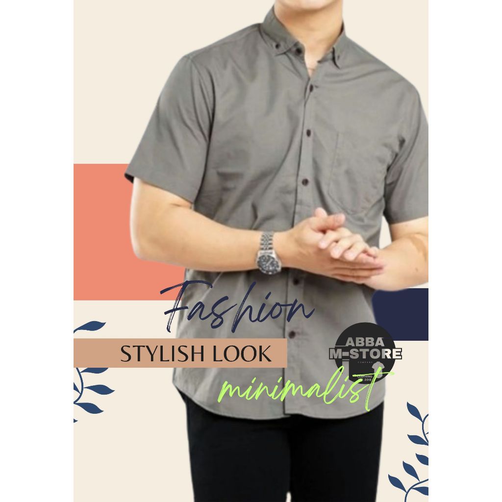 kemeja pria lengan pendek polos/kemeja polosan pria/kemeja lengan pendek pria