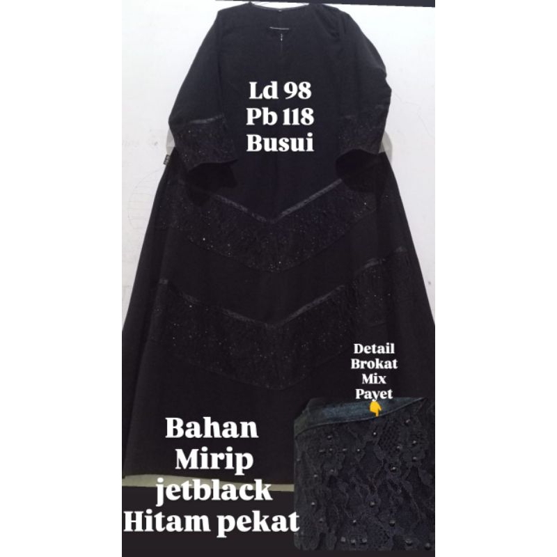 preloved gamis temboro hitam pekat mayung