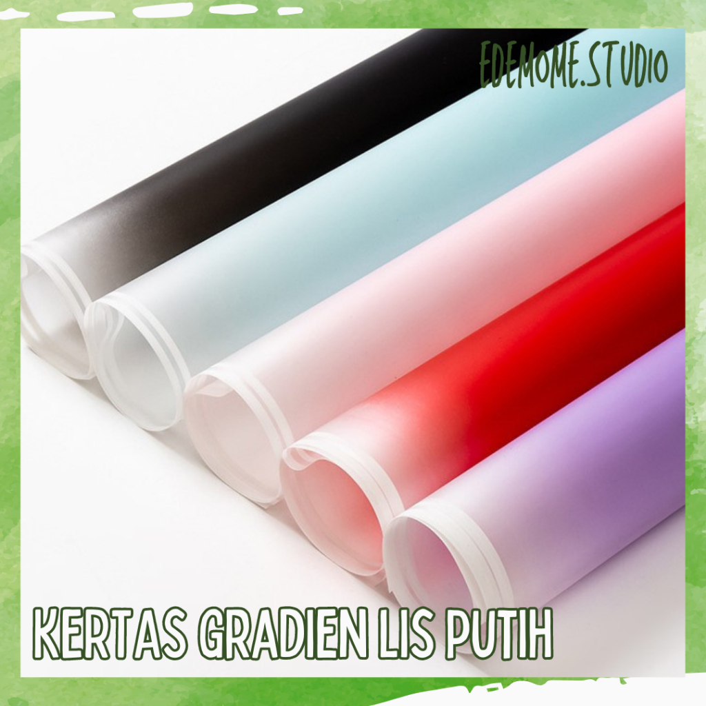 

Kertas Cellophane Gradien Lis Putih Kertas 2 Warna Kertas Buket Flower Wrapping Paper