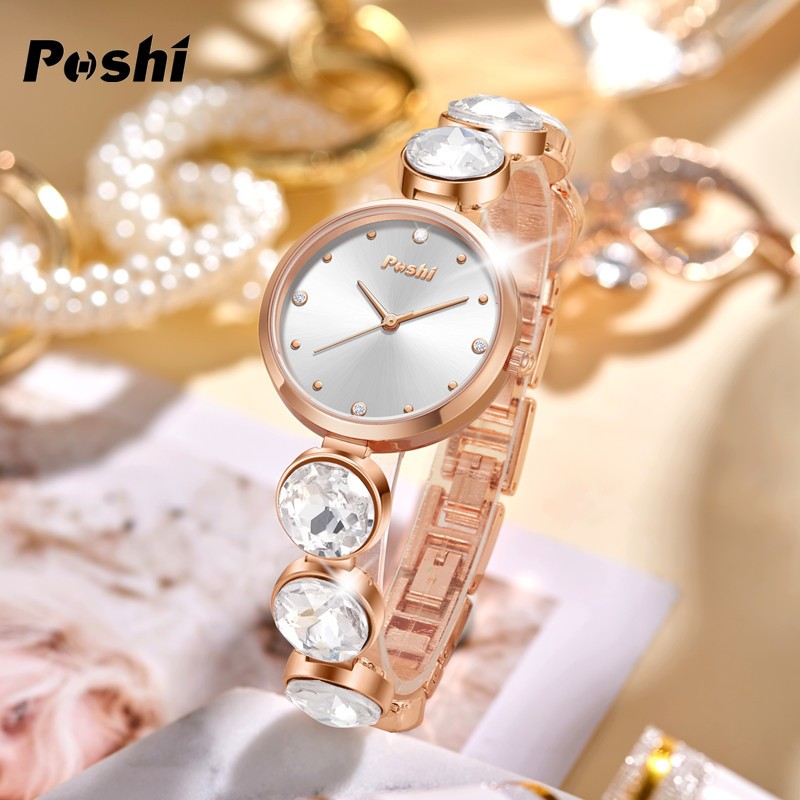 Poshi Jam Tangan Wanita Anti Air Gelang Diamond Berlian Mewah Elegan Jam Tangan Cewek elegan