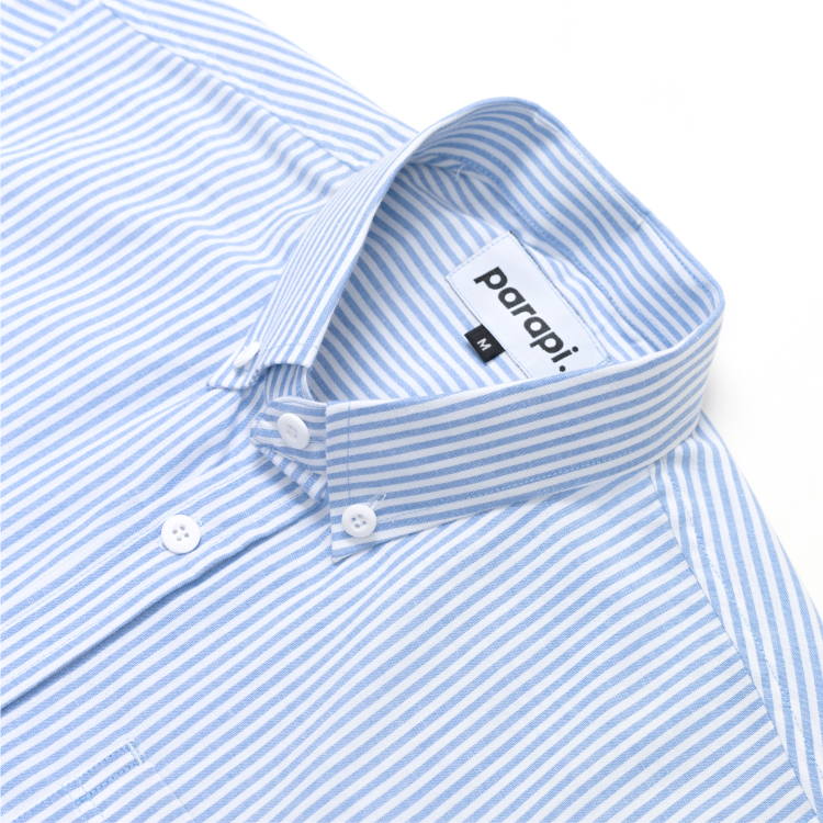 Parapi - Kemeja Pria Lengan Pendek Basic Stripe Salur Biru