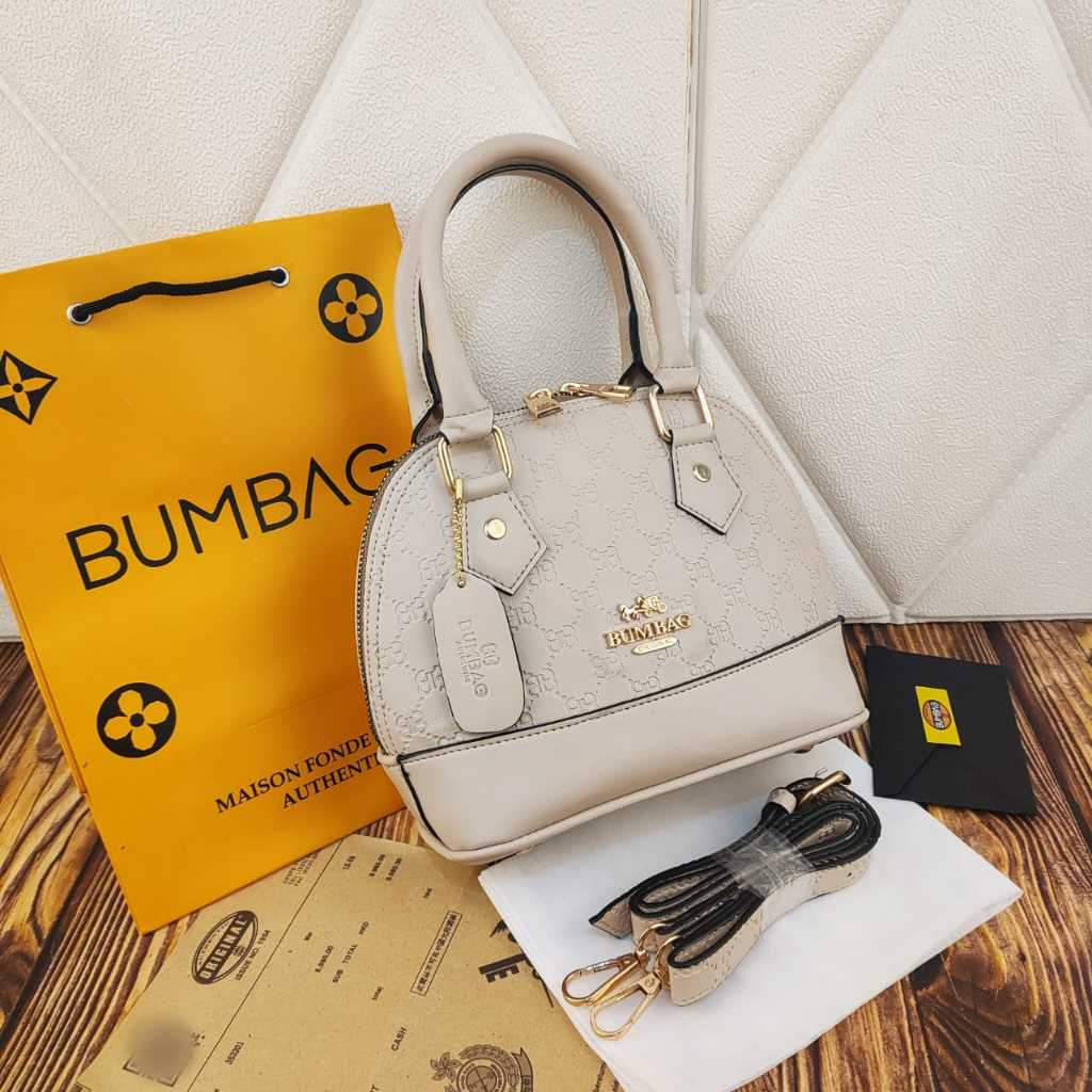 BAMBEG - Tas IMPORT Alma MEDIUM FREE PAPERBAG KOMPLIT BRANDED PREMIUM GROSIR HANDBAG MIRROR 191594