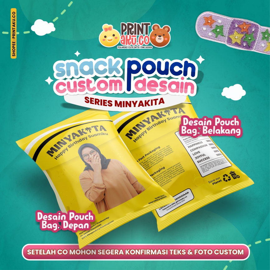 Snack Custom Foto Teks Bungkus Pouch Jumbo | Series Minyakita