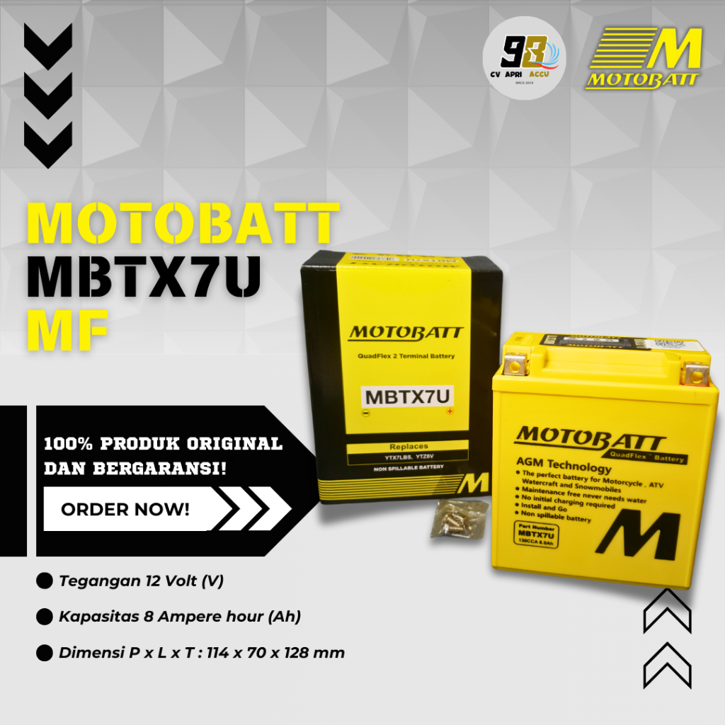 AKI MOTOR KAWASAKI D-TRACKER, KLX, KSR MOTOBATT MBTX7U - 8Ah