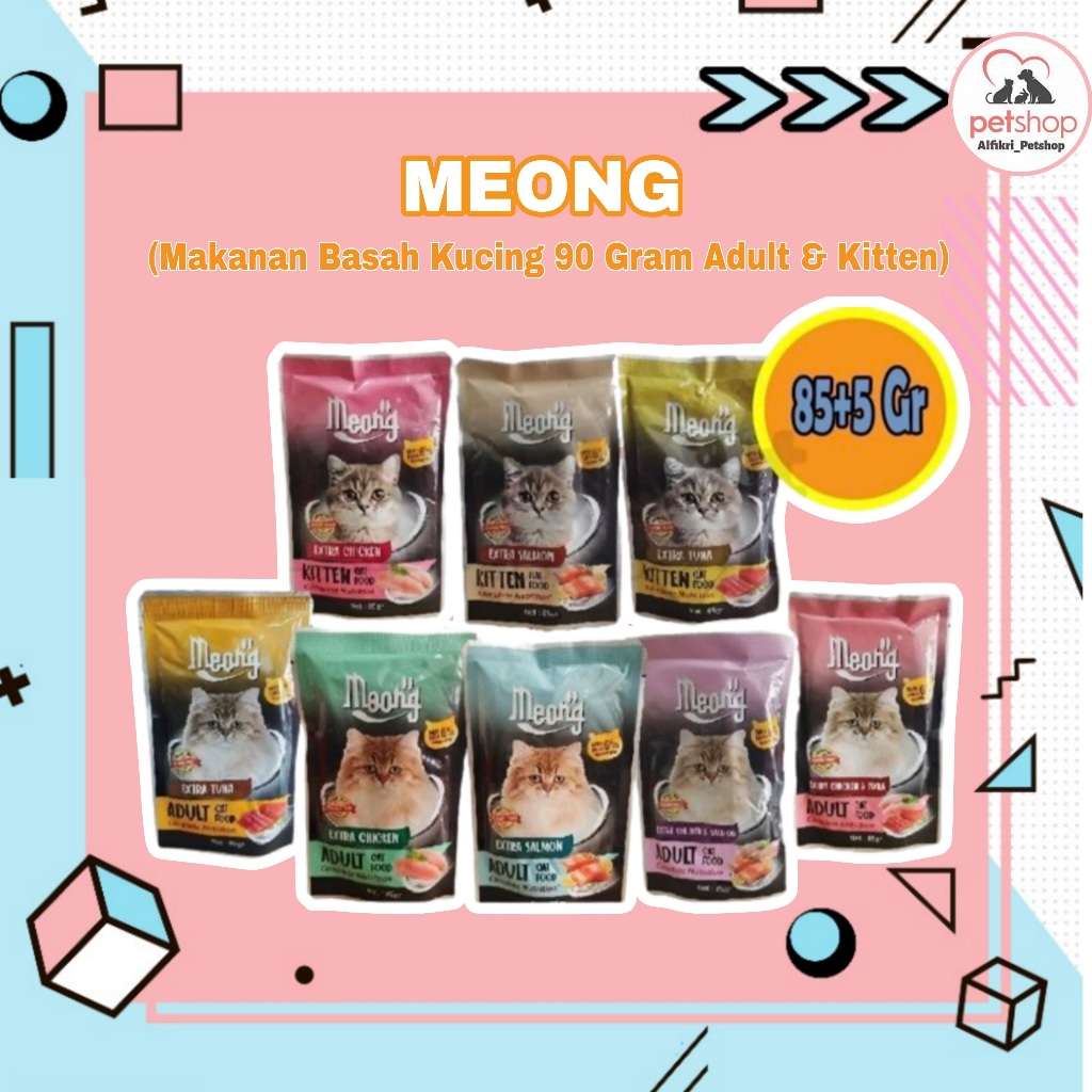 Meong Pouch 85gr +5gr Wetfood Makanan Kucing Basah | Meong Sacet
