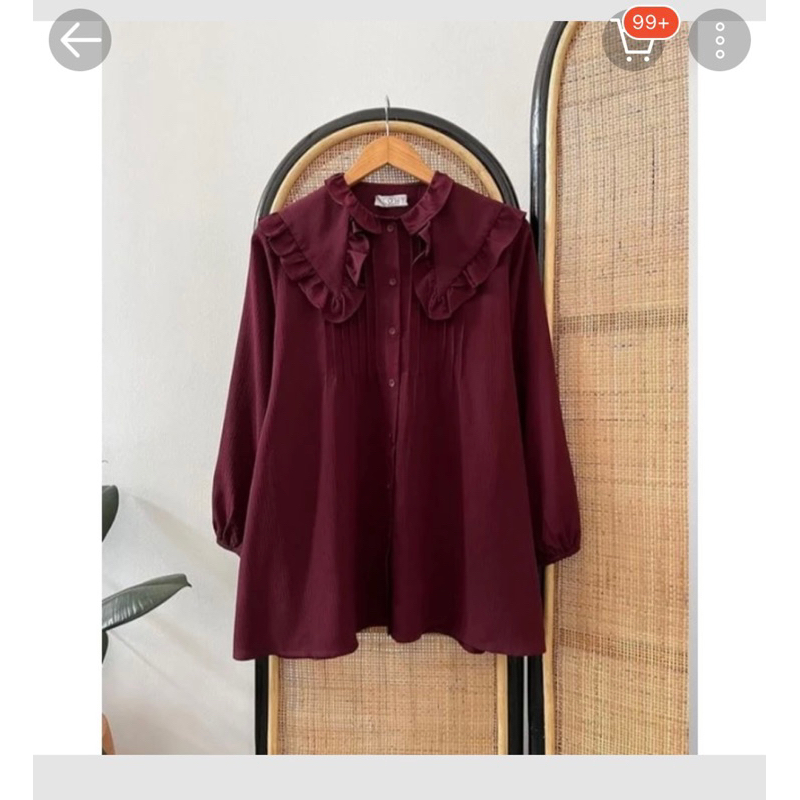 preloved brenda maroon blouse by vlowy