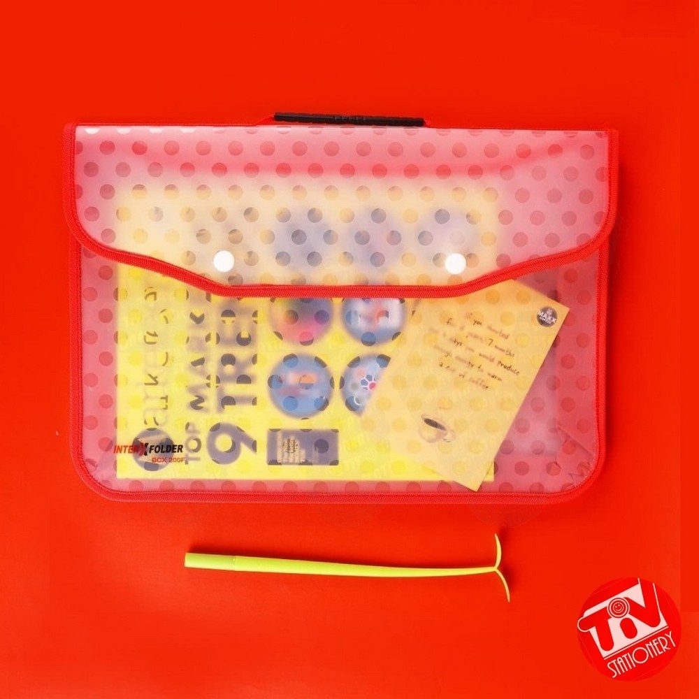 

Tas Kancing InterX BCX 200F Brief Case F4 / Folio Polkadot with Handle