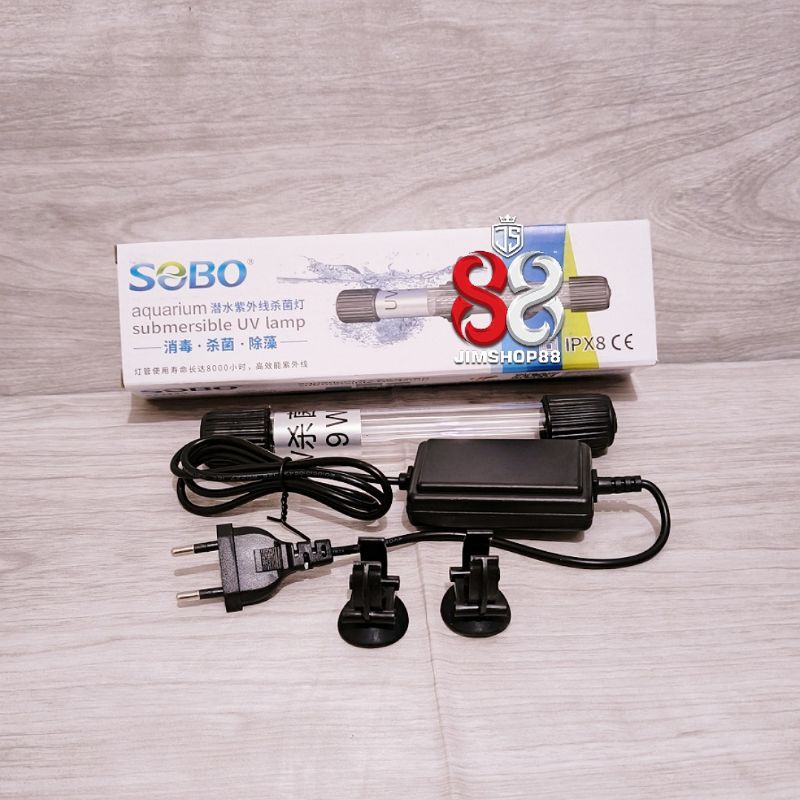 lampu uv akuarium SOBO 9watt anti alga dan lumut T5-UV9w