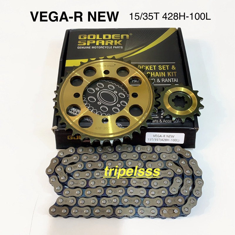 Gear set Vega R new 2007-2008-2009 Pnp Vega r lama / Jupiter Z lama 15/35T 428H-100L