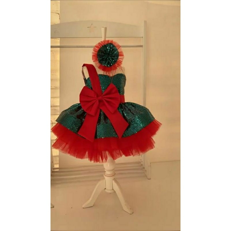 Christmas dress | Gaun natal hijau merah | Kostum gereja