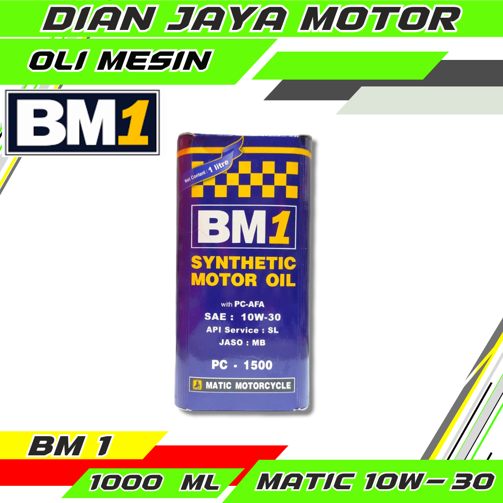 Oli BM1 PC 1500 Matic 1 Liter SAE 10W-30 Oli Mesin Matic Full Synthetic BM one