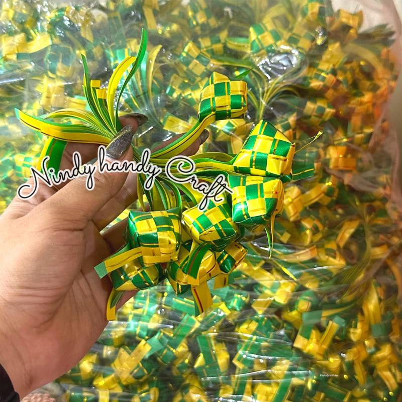 

12pcs ketupat mini 3-4cm - Aplikasi ketupat pita hiasan parcel ketupat parcel