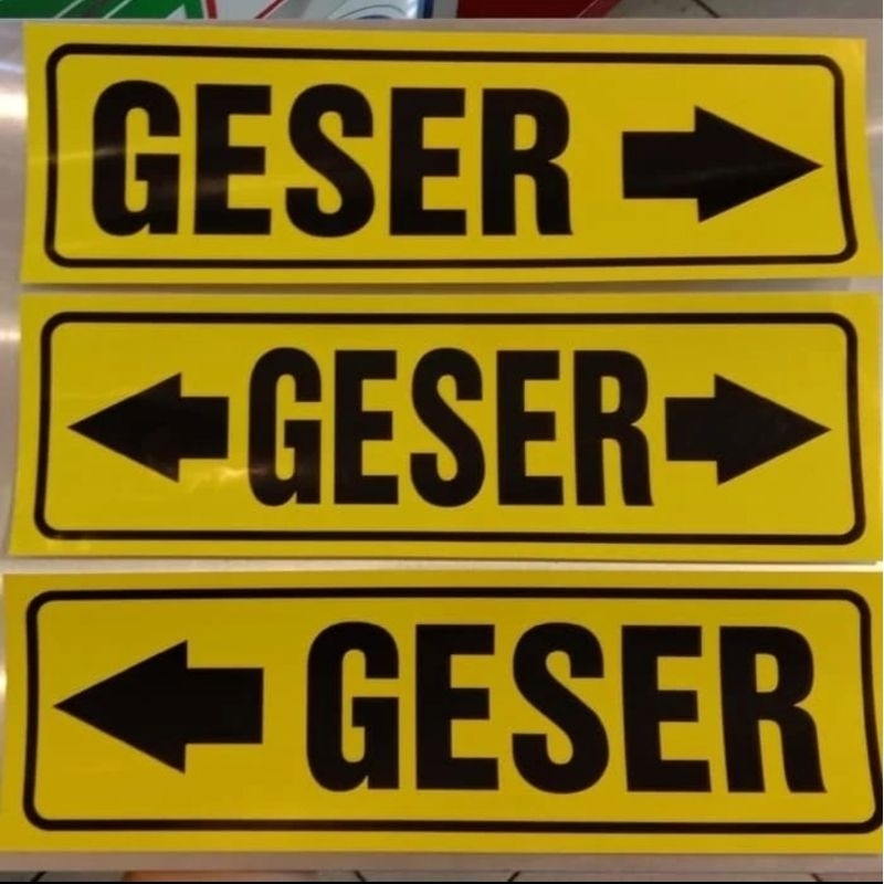 

SIGN STICKER PINTU GESER KANAN KIRI UKURAN 30 x 10 CM