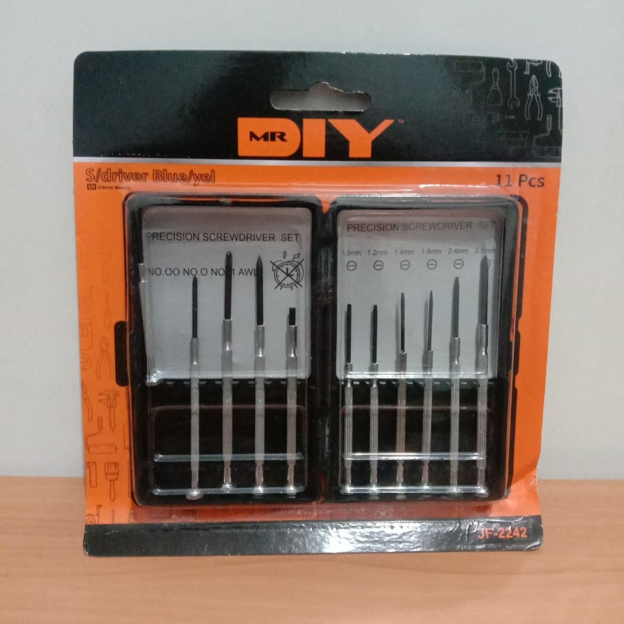 11 Pcs Precision Screwdriver Set Mr DIY Obeng Reparasi Mini : Jam, HP, Komputer, Kacamata, dln. S/Dr