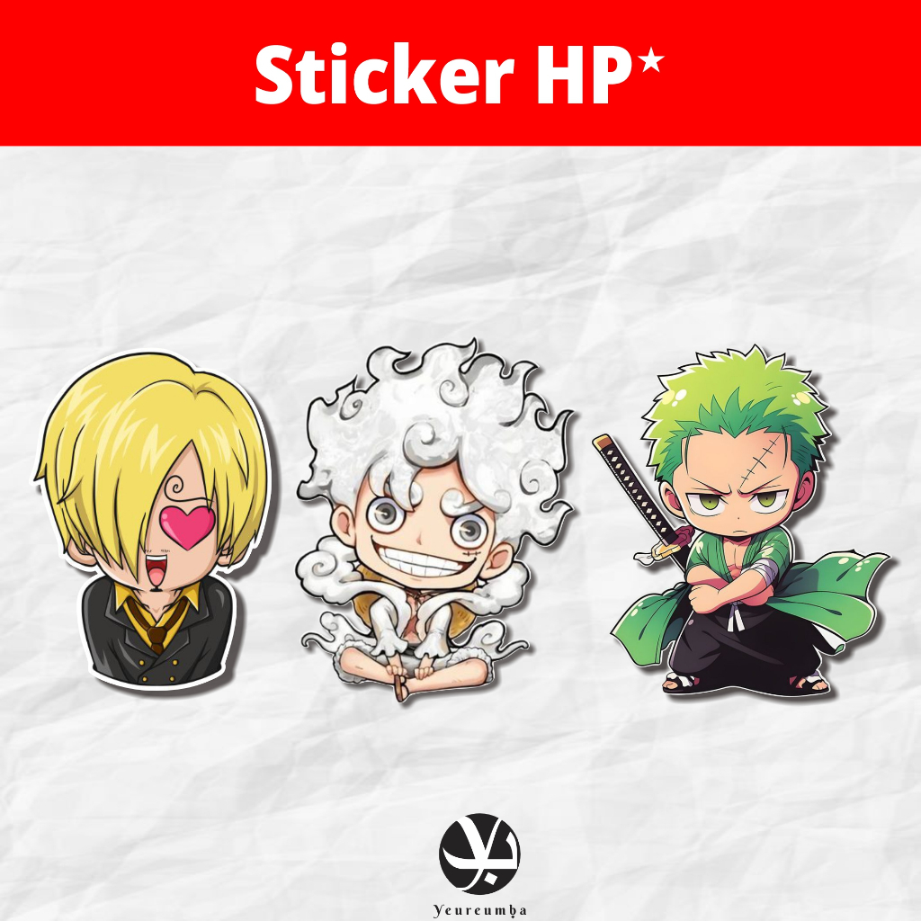

STICKER HP ONE PIECE LUFFY NIKA - STICKER CUTTING ZORO SANJI LUFFY - STICKER SIAP TEMPEL ONE PIECE