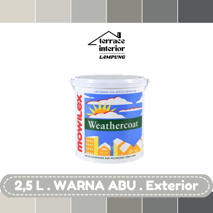 Cat Tembok Mowilex Weathercoat warna Abu 2.5 L