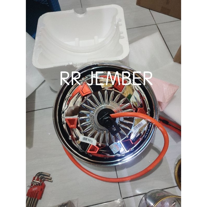 Bldc QS MOTOR 12" 2000w 3000w V4 electroplating chrome, sepeda motor listrik QS motor