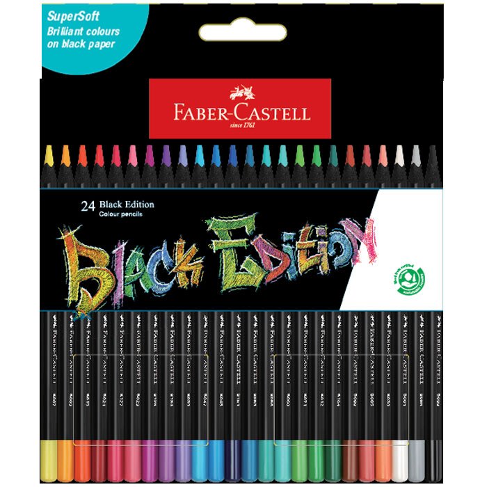 

Faber-Castell Black Edition Colour Pencil set-24 Pensil Warna Kayu 24 Warna Panjang