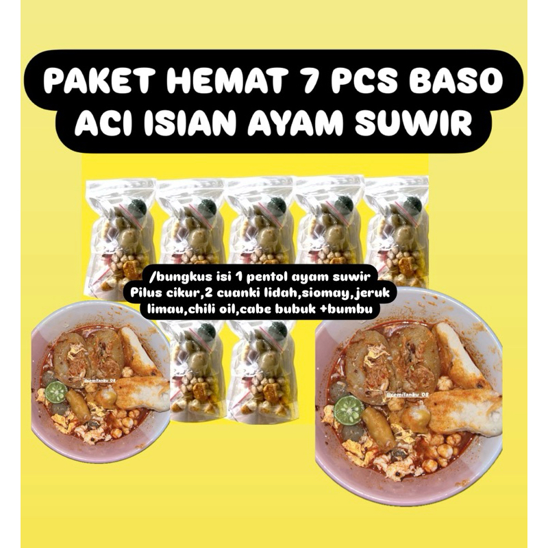 

7 PCS BASO ACI AYAM SUWIR PAKET HEMAT