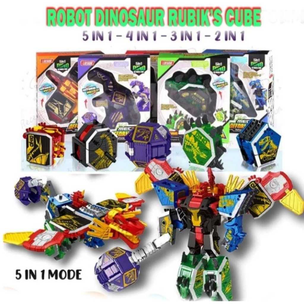 COD MAINAN DINOSAURUS RUBIK BISA JADI ROBOT / MAINAN DEFORM DINOSAURUS JADI ROBOT / MAINAN ANAK RUBI