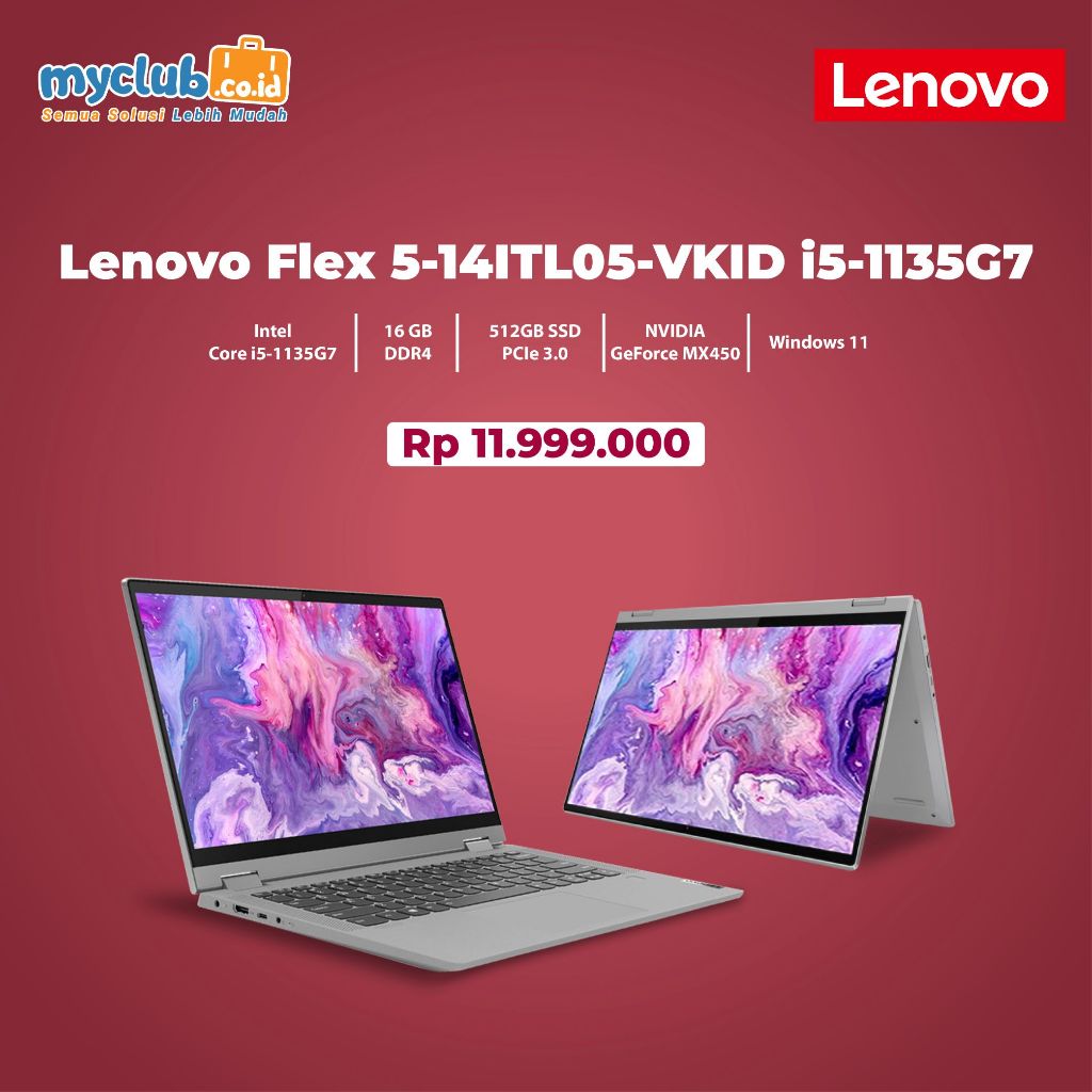 LENOVO FLEX 5-14ITL05-VKID I5-1135G7 16G 512GB SSD MX450 2GB Touch OHS