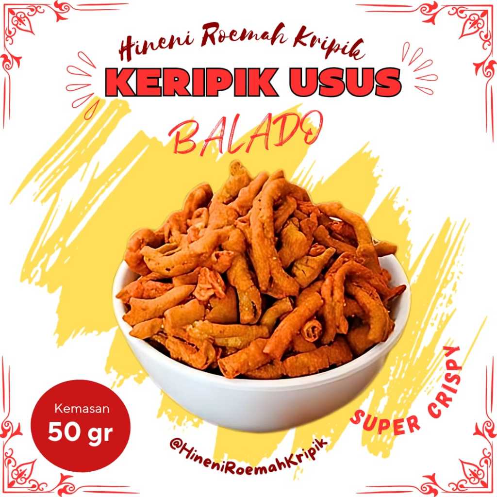 

50 gram Keripik Usus Balado pedas