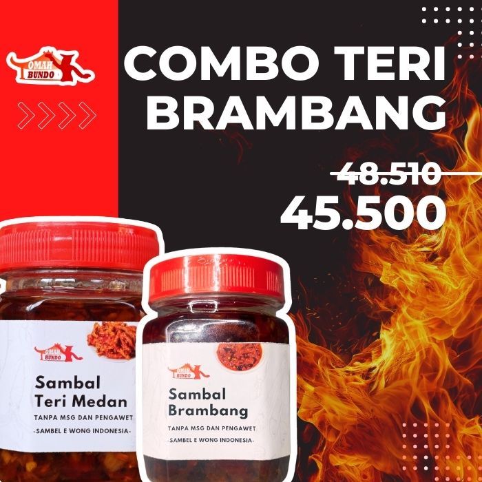 

Omah Bundo Promo Teri Brambang - Paket Bundling 150gr Sambal Teri Medan + 150gr Sambal Brambang