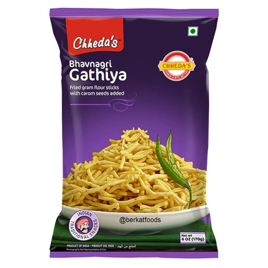 

Bhavnagri Gathiya Chheda's / Gram Flour Chickpeas Sticks / Snack Stik Kacang Arab India Chhedas