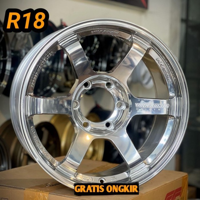 velg mobil ring 18 TE37 PROGRESSIVE ET 0 HIGH POLISH R18 velg racing hilux pajero fortuner triton fo