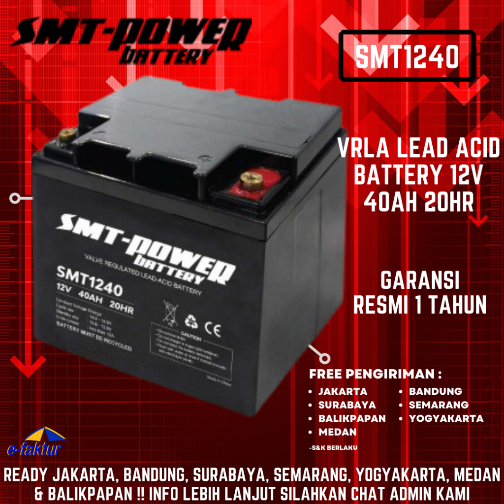 BATTERY UPS / AKI KERING / BATERAI VRLA SMT 12V 40AH