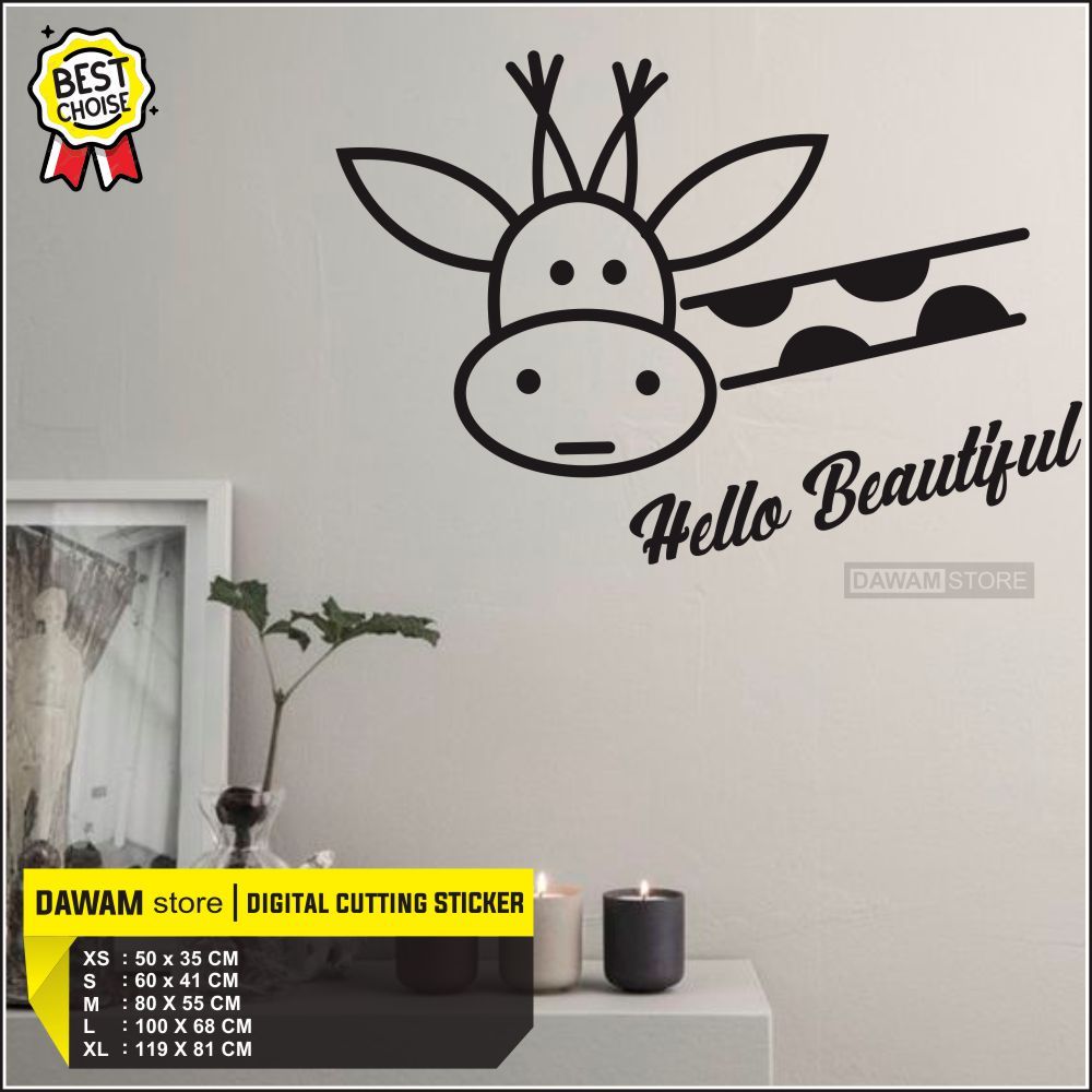 Stiker Dinding Kamar Tidur Anak Pria Wanita Jerapah Wallsticker Dekorasi Rumah Lucu