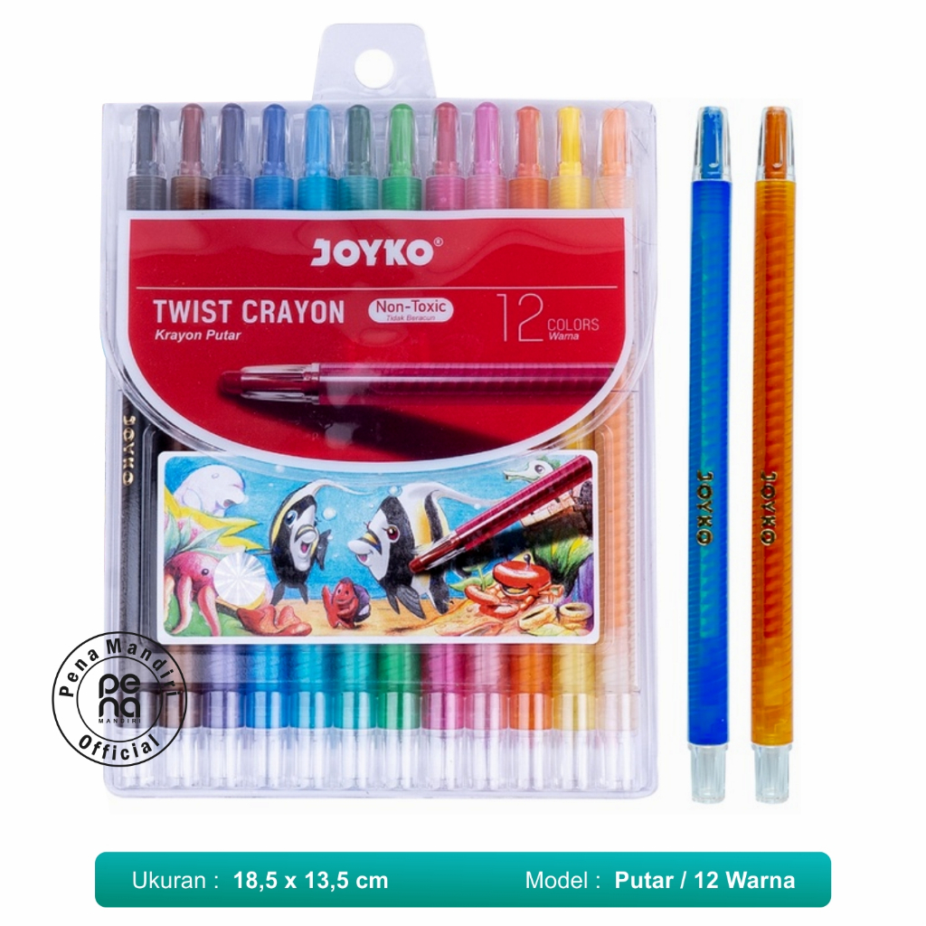 

Twist Crayon / Krayon Putar Joyko / 12 Warna / Colors