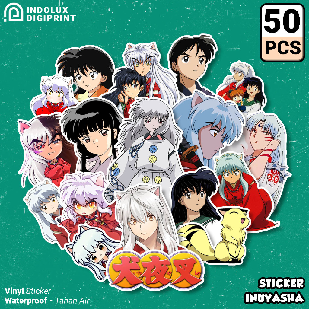 

Sticker Inuyasha 50 Pcs Anime Stiker Pack Inu Yasha Sesshōmaru Manga Series Waterproof Anti Air