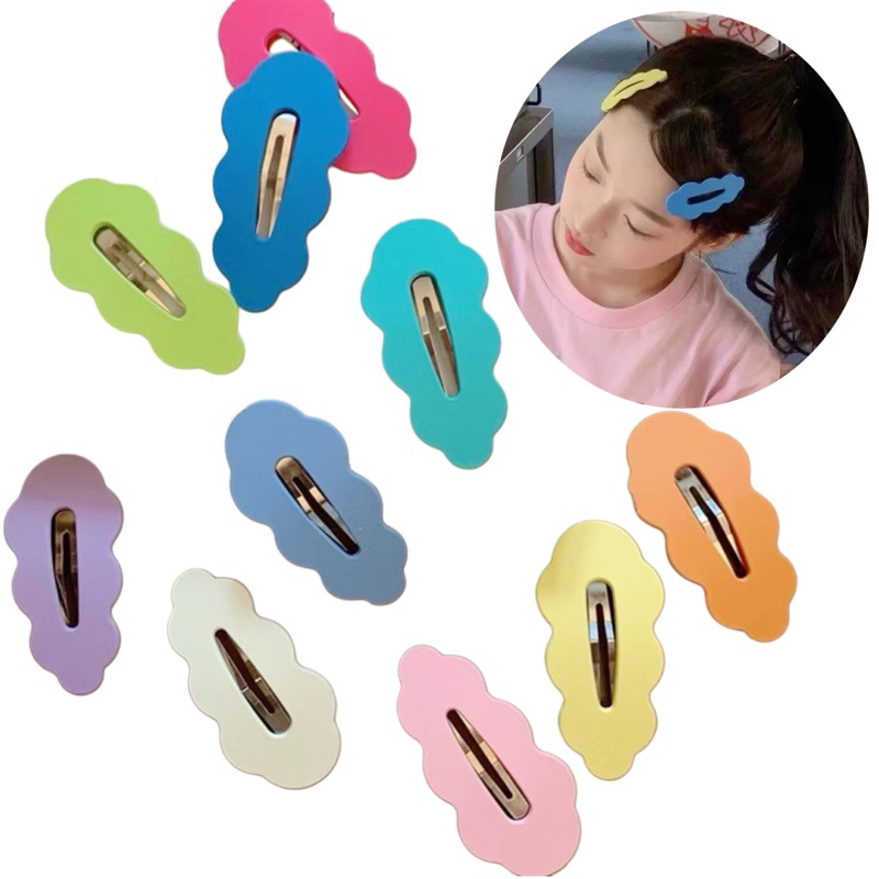 Jepit Rambut Doff Cloud Jepitan Rambut Awan Hairpin Klip Rambut Pastel Warna Warni