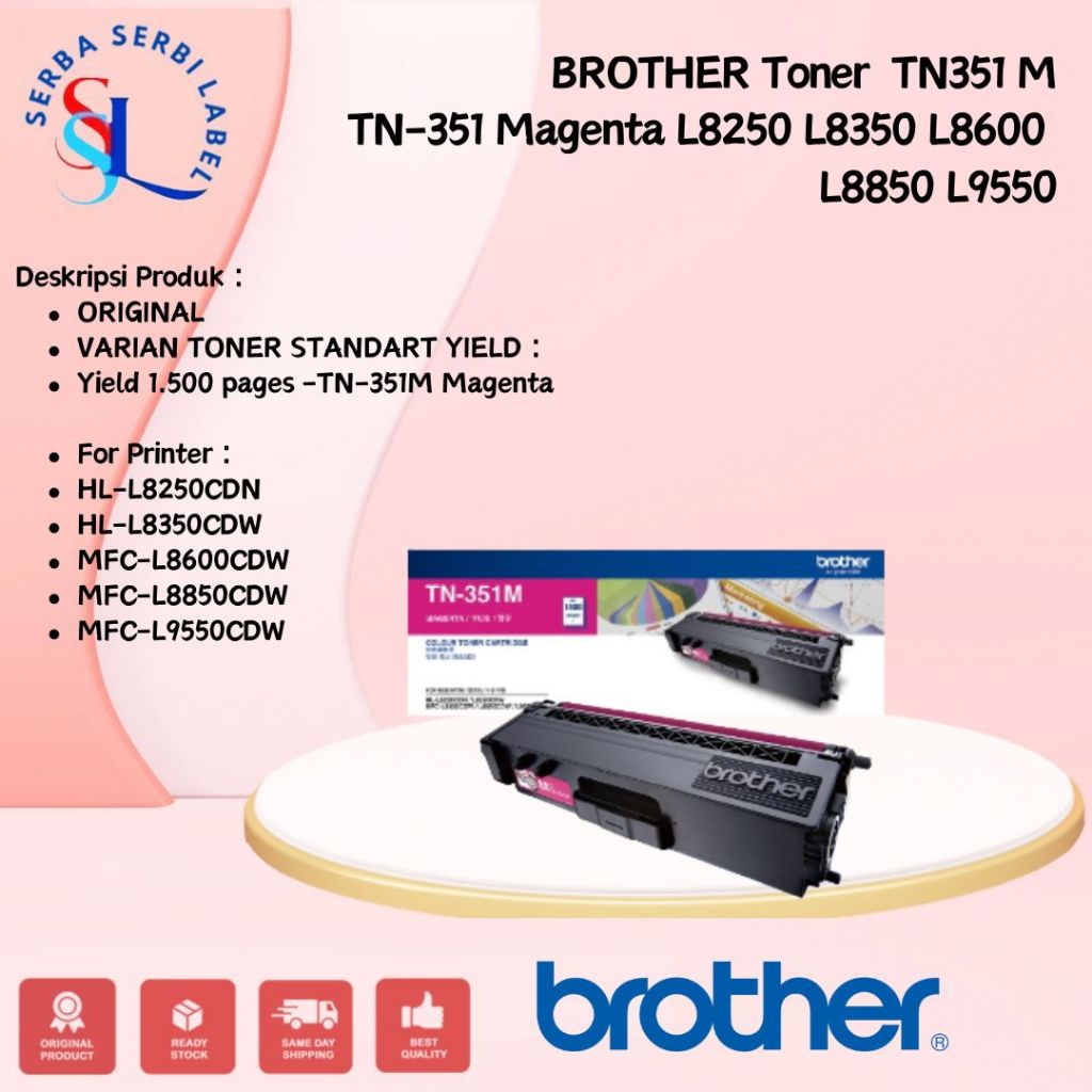 BROTHER Toner TN-351M | TN351M | TN351 M Original Magenta
