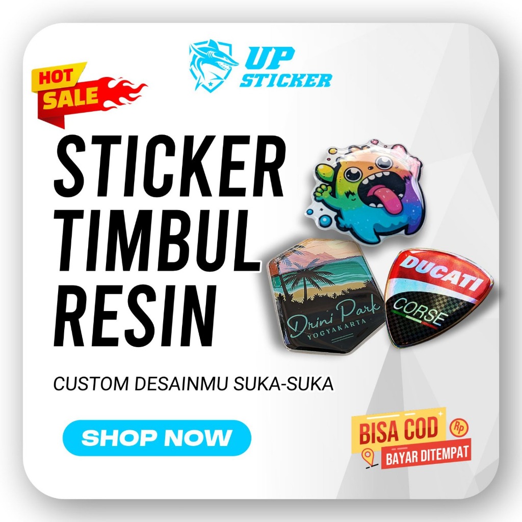 

Sticker Timbul Resin Lentur Custom