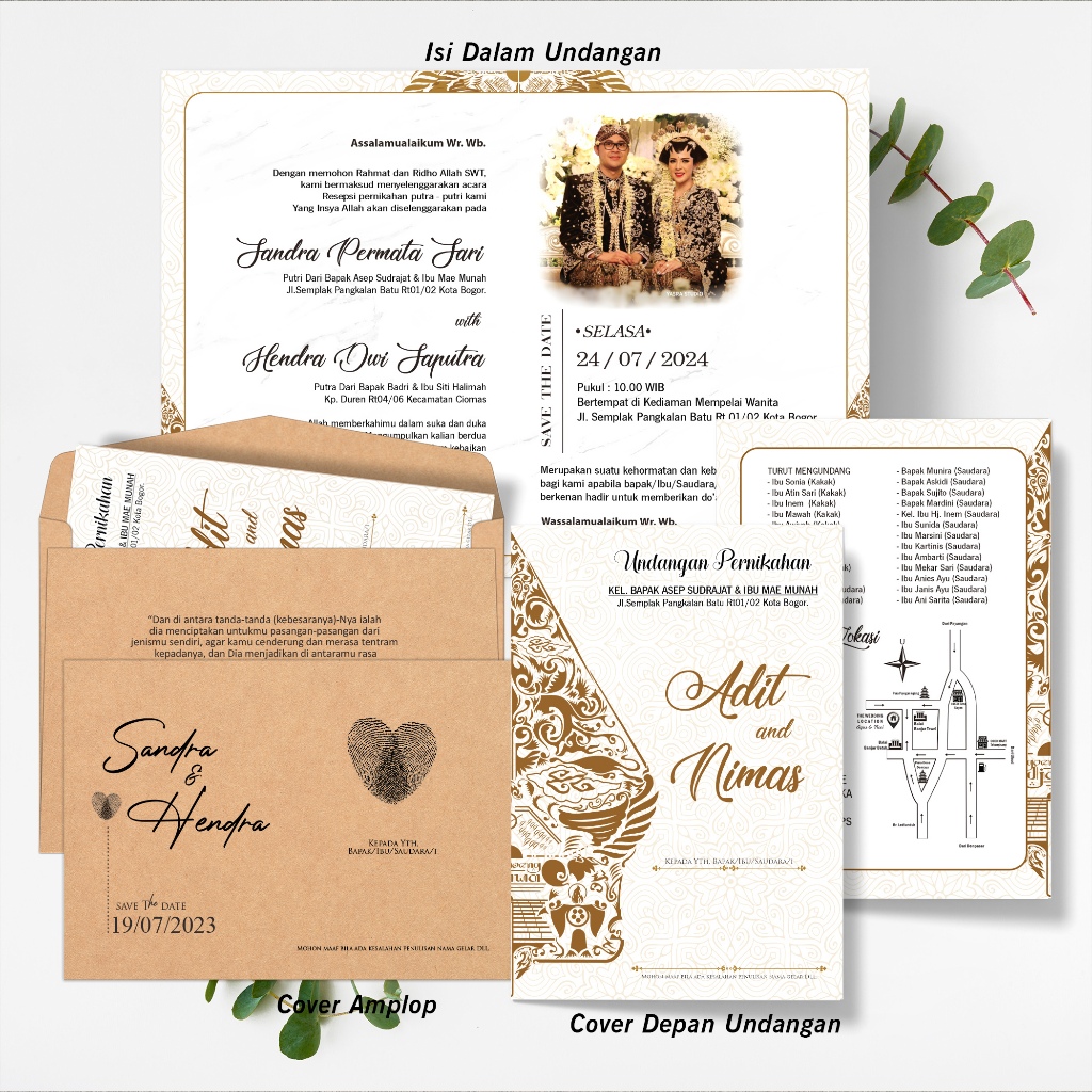 UNDANGAN PERNIKAHAN AMPLOP AESTHETIC - UNDANGAN NIKAH KEKINIAN - UNDANGAN AMPLOP MODERN