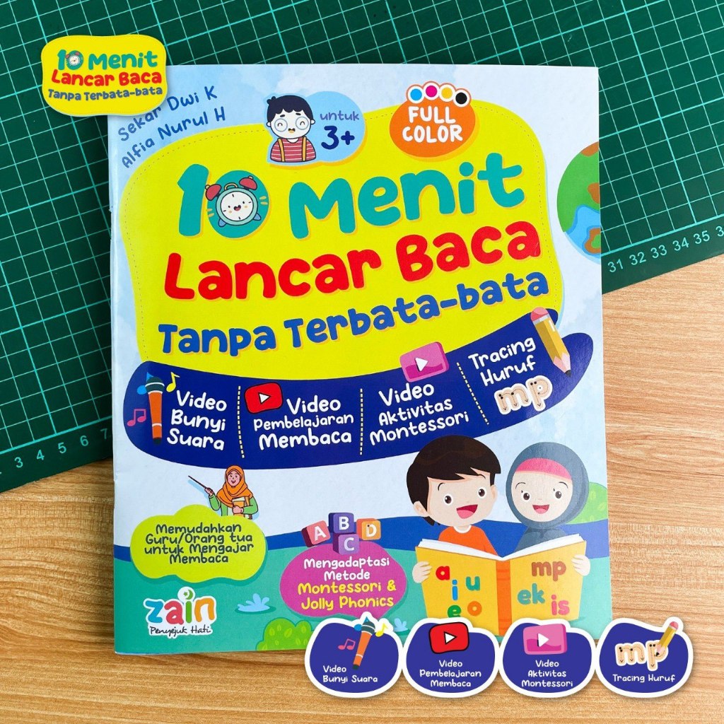 Buku 10 Menit Lancar Belajar Membaca Montessori Tanpa Mengeja Calistung Anak PAUD TK SD 3 4 tahun