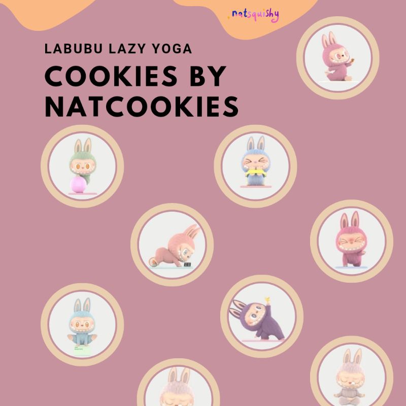 

natcookies - cookies bentuk mainan karakter labubu lazy yoga