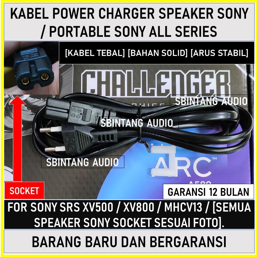 Kabel power charger speaker sony srs xv500 srs xv800 sony mhc v13 series