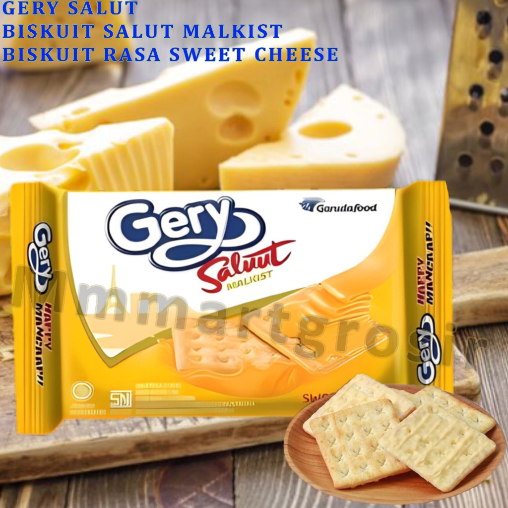 

Gerry Salut Malkist / Biskuit Malkist Bersalut Keju / Biskuit Rasa Sweet Cheese / 100gr