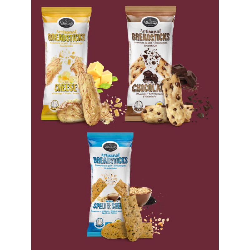 

Valentina BreadSticks with Cheese, Choco, & Spelt Seeds 75gr