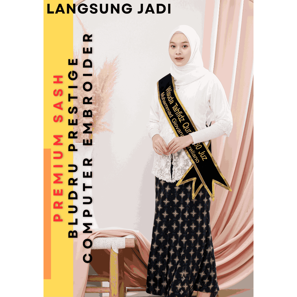 (1HARIJADI) selempang wisuda / selendang wisuda / selempang tahfidz / slendang/ slempang