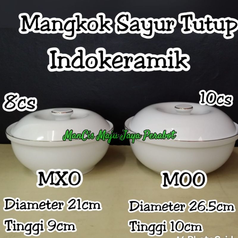 mangkok indo keramik 10 CS mangkok sayur jumbo dengan tutup mangkuk sayur