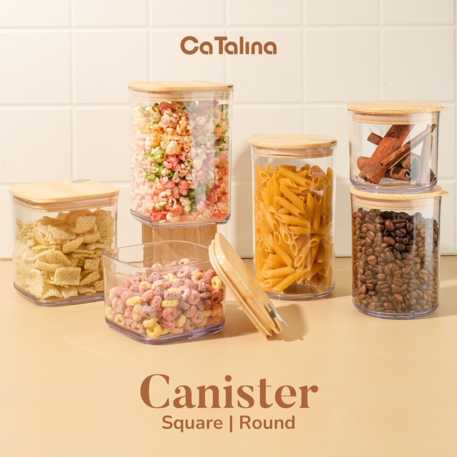 CATALINA CANISTER ROUND & SQUARE | TOPLES KEDAP UDARA | TOPLES AESTHETIC | TRANSPARANT