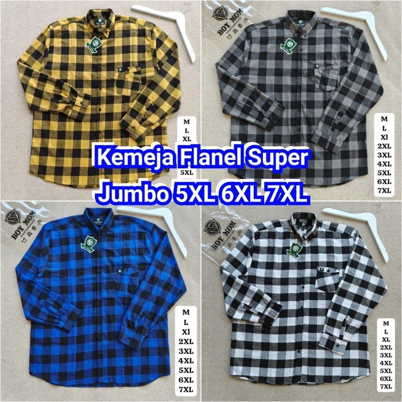KEMEJA FLANEL MOTIF CATUR ABU JUMBO - SUPER JUMBO 5XL - 6XL - 7XL / KEMEJA FLANEL PREMIUM JUMBO MOTI