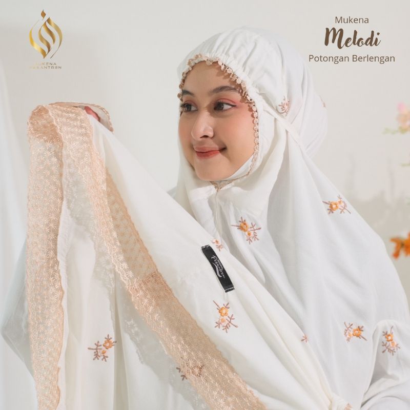 Mukena Potongan Berlengan Rayon Premium/ Mukena Ikhrom Haji Umroh Bordir melodi
