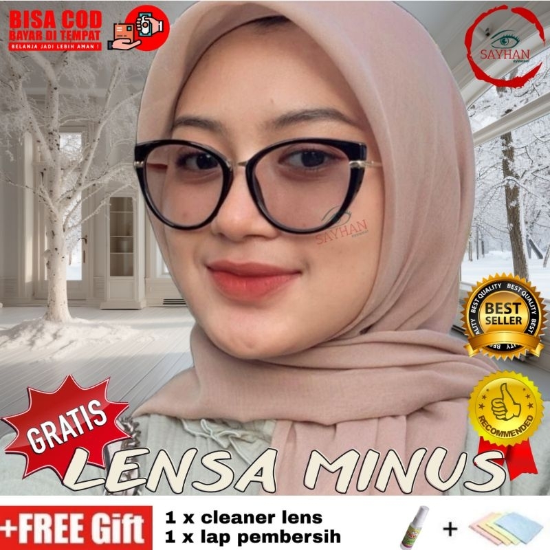 KACAMATA CATEYE MODEL 96602 √ KACAMATA ANTIRADIASI WANITA √ KACAMATA PHOTOCROMIC WANITA MODEL MATA K