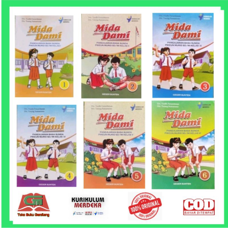BUKU BAHASA SUNDA MIDADAMI UNTUK SD /MI KELAS 1, 2, 3, 4,5,6 KURIKULUM MERDEKA PENERBIT GEGER SUNTEN
